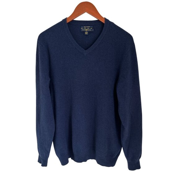 Club Room Other - Club Room Navy Blue 100% Cashmere V-Neck Sweater M Soft Warm Luxe Knit